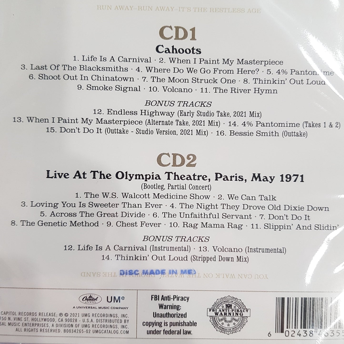 BAND - CAHOOTS (50TH ANNIVERSARY) (2CD) SET