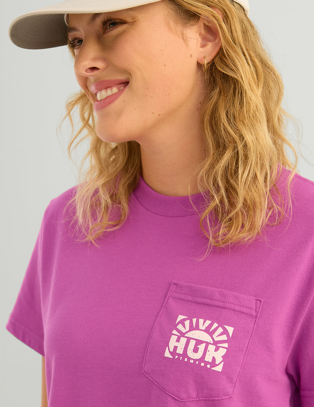 Womens Sunrise Crop Pocket Tee