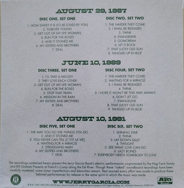 JERRY GARCIA BAND - ELECTRIC ON THE EEL (6XCD) CD BOX