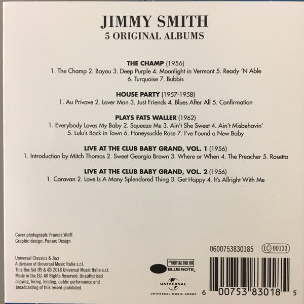 JIMMY SMITH - 5 ORIGINAL ALBUMS (5CD) CD SET